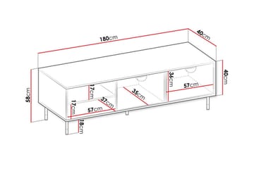 Kintore TV-skap 180 cm - Svart - Møbler - Mediamøbel & tv møbel - TV-skap