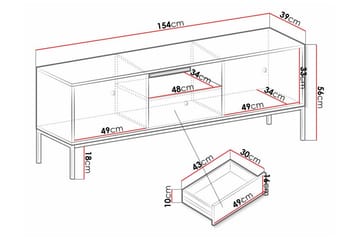 Klinkerville TV-skap 154 cm - Hvid - Møbler - Mediamøbel & tv møbel - TV-skap