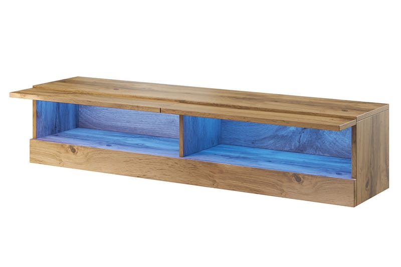 Narbonne Tv-skap 180 cm Blå LED - Natur/Svart - Møbler - Mediamøbel & tv møbel - TV-skap