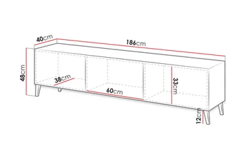 Novaj Tv-skap 155 cm - Svart - Møbler - Mediamøbel & tv møbel - TV-benk & mediabenk