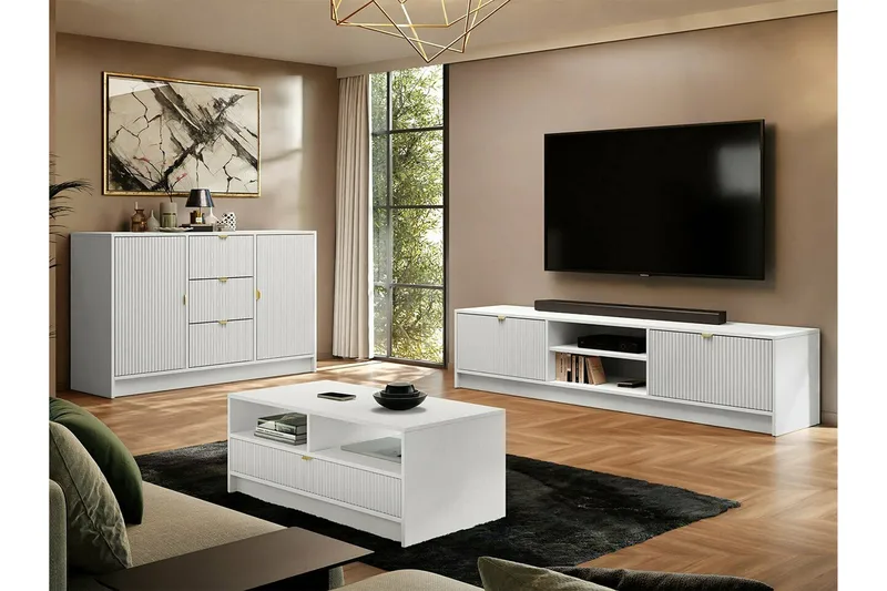 Novaj TV-skap 180 cm - Hvid - Møbler - Mediamøbel & tv møbel - TV-skap