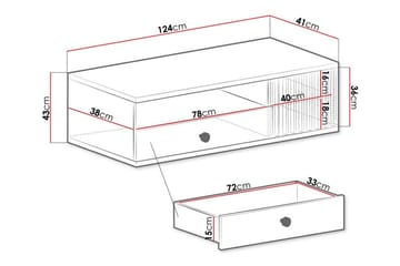 Rosehall Gulvstående Tv-benk 124 cm med Oppbevaring i Eik - Beige - Møbler - Mediamøbel & tv møbel - TV-benk & mediabenk