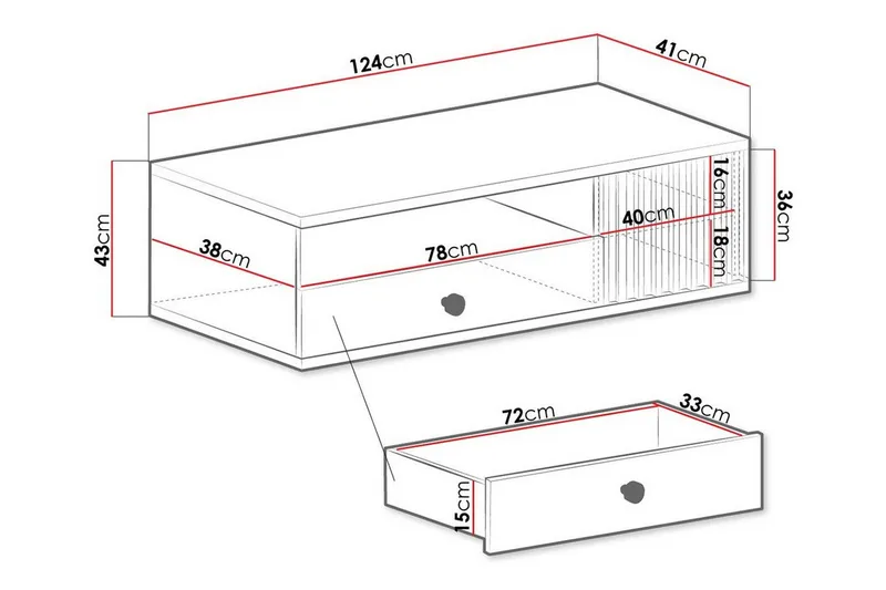 Rosehall Tv-skåp 124 cm Black - Møbler - Mediamøbel & tv møbel - TV-benk & mediabenk
