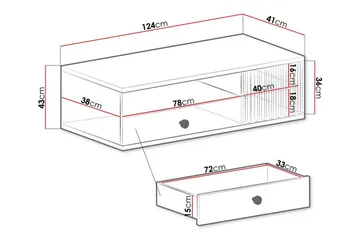 Rosehall TV-skap 124 cm - Møbler - Mediamøbel & tv møbel - TV-benk & mediabenk