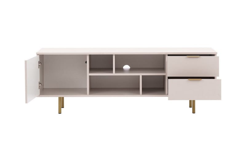 Staffin Gulvstående TV-benk 150 cm med Oppbevaring i Malt Tre - Beige - Møbler - Mediamøbel & tv møbel - TV-benk & mediabenk