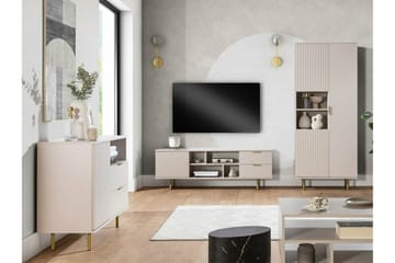 Staffin Gulvstående TV-benk 150 cm med Oppbevaring i Malt Tre - Beige - Møbler - Mediamøbel & tv møbel - TV-benk & mediabenk