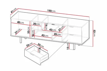 Staffin TV-benk 150 cm - Cashmere - Møbler - Mediamøbel & tv møbel - TV-benk & mediabenk