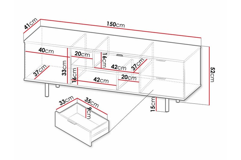 Staffin TV-benk 150 cm - Cashmere - Møbler - Mediamøbel & tv møbel - TV-skap