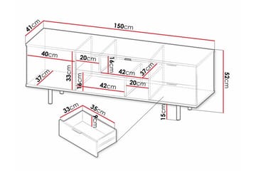 Staffin TV-benk 150 cm - Svart - Møbler - Mediamøbel & tv møbel - TV-benk & mediabenk
