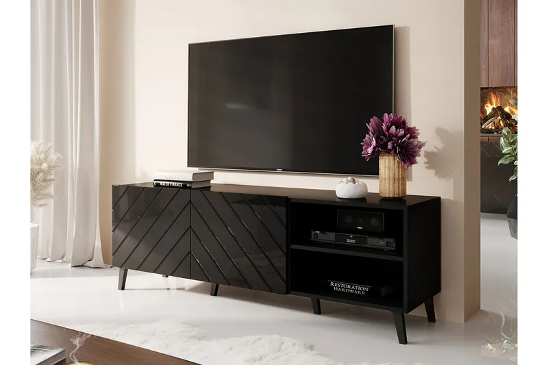 Strontian Tv-skåp 150 cm Scandinavian Choice Black - Møbler - Mediamøbel & tv møbel - TV-skap
