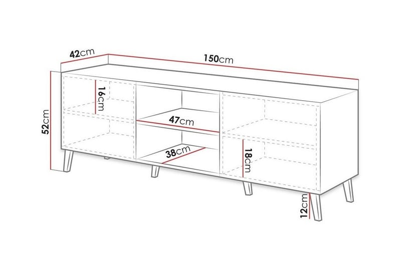 Strontian Tv-skåp 150 cm Scandinavian Choice Graphite - Møbler - Mediamøbel & tv møbel - TV-benk & mediabenk