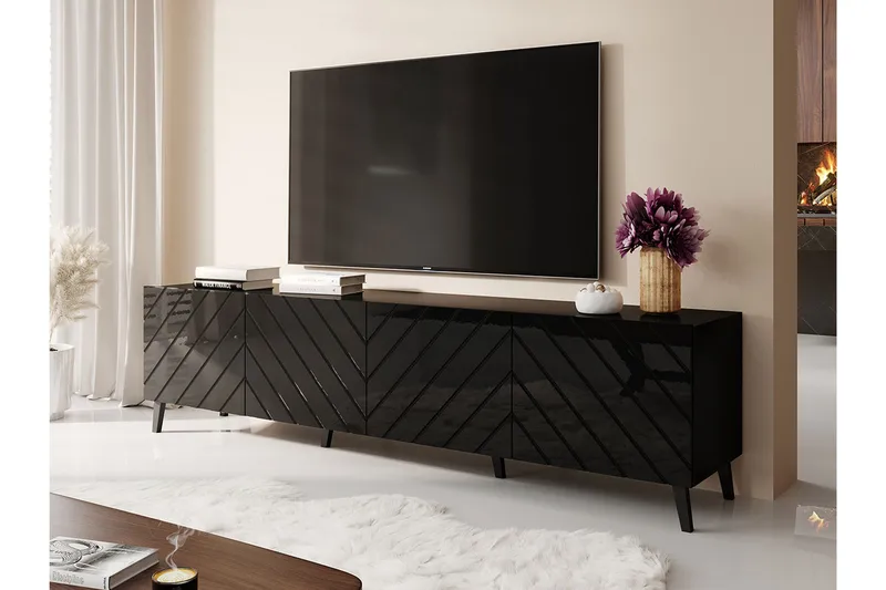 Strontian Tv-skåp 200 cm Scandinavian Choice Black - Møbler - Mediamøbel & tv møbel - TV-skap