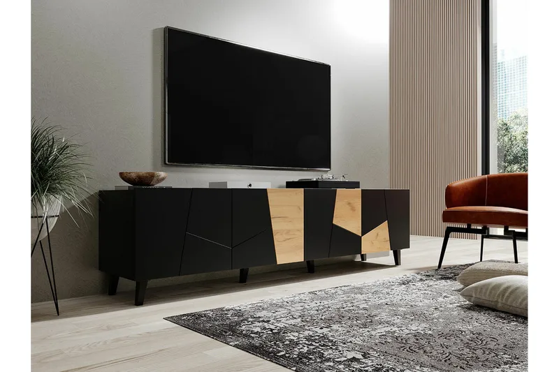 Strontian Tv-skåp 201 cm Scandinavian Choice Black - Møbler - Mediamøbel & tv møbel - TV-skap