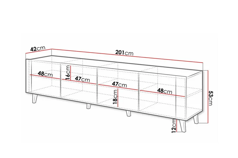 Strontian Tv-skåp 201 cm Scandinavian Choice White - Møbler - Mediamøbel & tv møbel - TV-skap