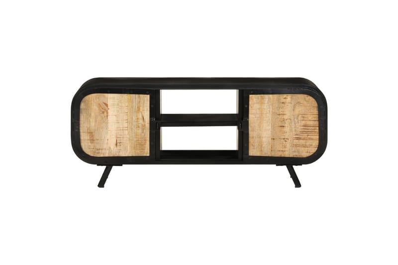 TV-benk 110x30x45 cm grovt mangotre - Svart - Møbler - Mediamøbel & tv møbel - TV-skap