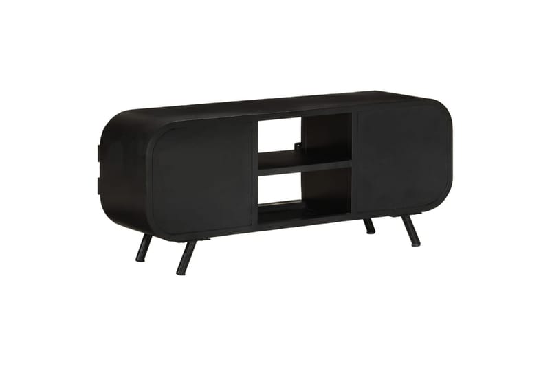 TV-benk 110x30x45 cm grovt mangotre - Svart - Møbler - Mediamøbel & tv møbel - TV-skap