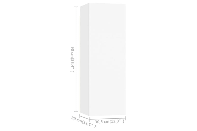 TV-benk 4 stk hvit 30,5x30x90 cm sponplate - Hvit - Møbler - Mediamøbel & tv møbel - TV-skap