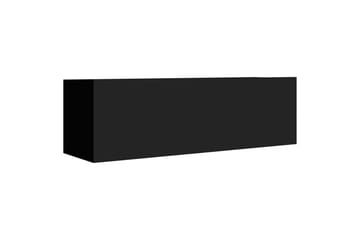 TV-benk 4 stk svart 100x30x30 cm sponplate - Svart - Møbler - Mediamøbel & tv møbel - TV-skap