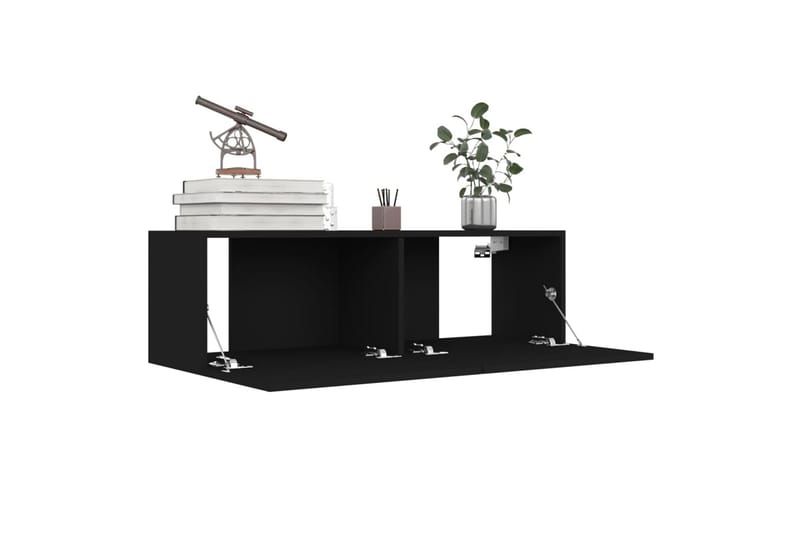 TV-benk 4 stk svart 100x30x30 cm sponplate - Svart - Møbler - Mediamøbel & tv møbel - TV-skap