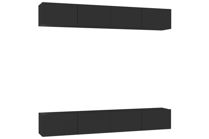 TV-benk 4 stk svart 100x30x30 cm sponplate - Svart - Møbler - Mediamøbel & tv møbel - TV-skap