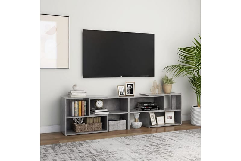 TV-benk betonggrå 149x30x52 cm sponplate - Grå - Møbler - Mediamøbel & tv møbel - TV-skap