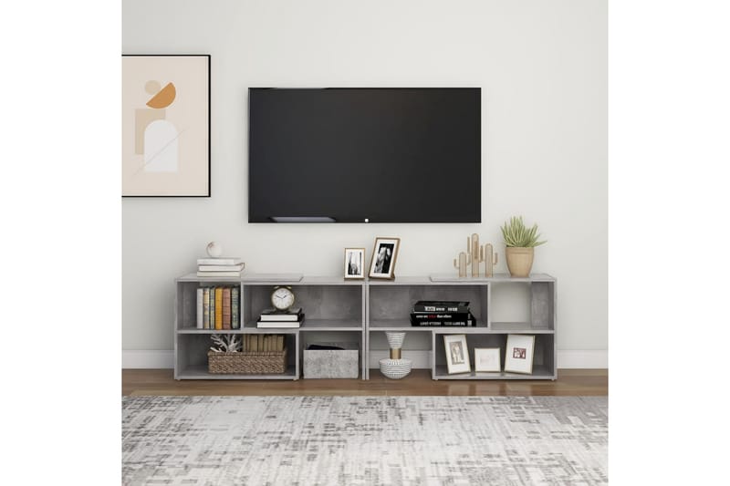 TV-benk betonggrå 149x30x52 cm sponplate - Grå - Møbler - Mediamøbel & tv møbel - TV-skap