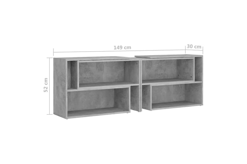 TV-benk betonggrå 149x30x52 cm sponplate - Grå - Møbler - Mediamøbel & tv møbel - TV-skap