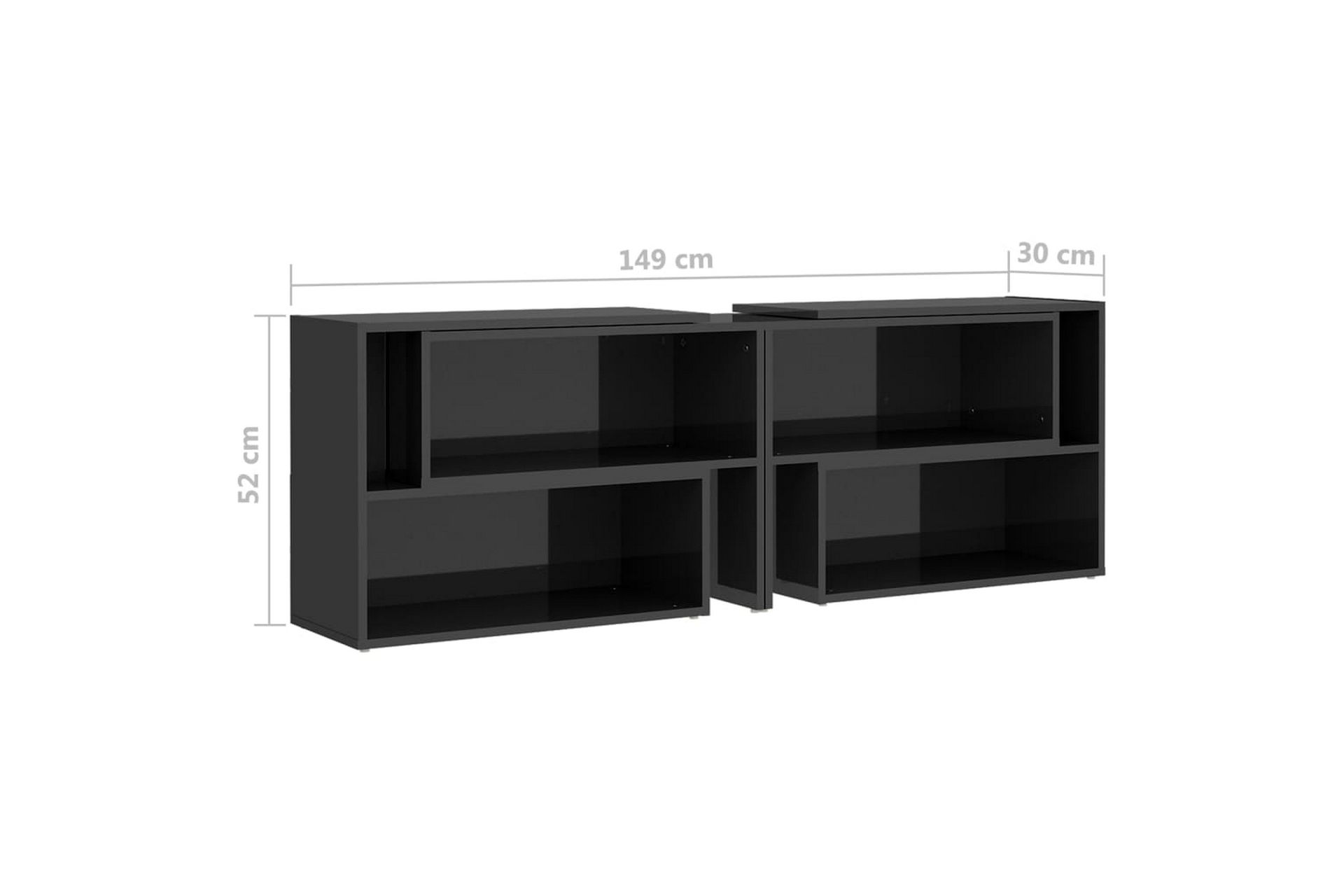 TV-benk høyglans grå 149x30x52 cm sponplate - Grå - Møbler - Mediamøbel & tv møbel - TV-skap