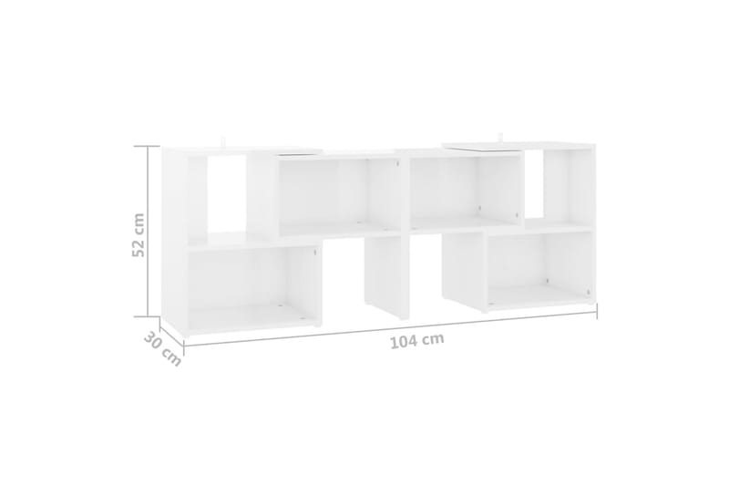 TV-benk høyglans hvit 104x30x52 cm sponplate - Hvit - Møbler - Mediamøbel & tv møbel - TV-skap