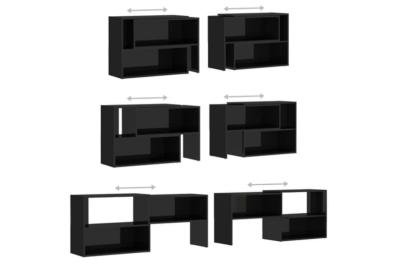 TV-benk høyglans svart 149x30x52 cm sponplate - Svart - Møbler - Mediamøbel & tv møbel - TV-skap