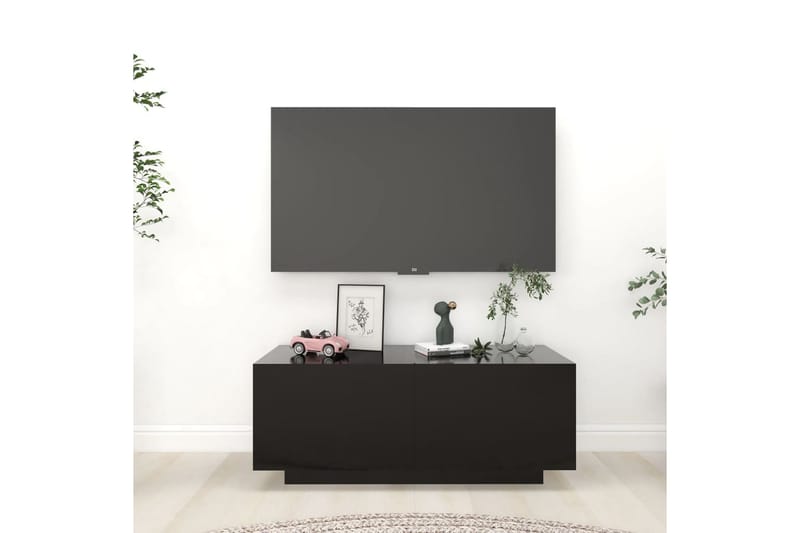 TV-benk svart 100x35x40 cm sponplate - Svart - Møbler - Mediamøbel & tv møbel - TV-skap
