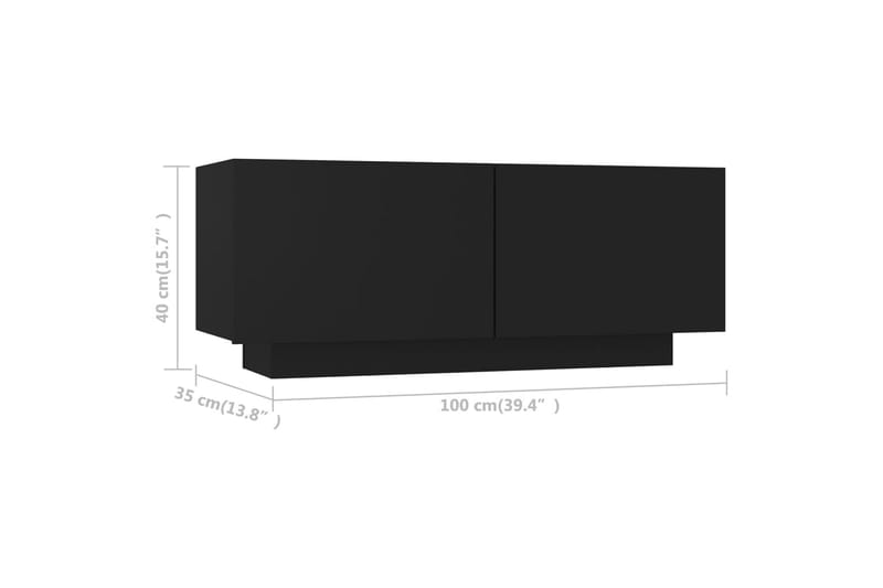 TV-benk svart 100x35x40 cm sponplate - Svart - Møbler - Mediamøbel & tv møbel - TV-skap