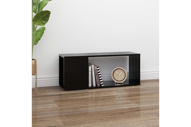 TV-benk svart 80x24x32 cm sponplate - Svart - Møbler - Mediamøbel & tv møbel - TV-skap