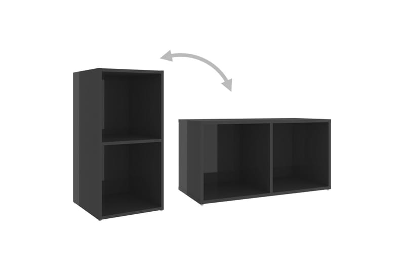 TV-benker 2 stk høyglans grå 72x35x36,5 cm sponplate - Grå - Møbler - Mediamøbel & tv møbel - TV-skap