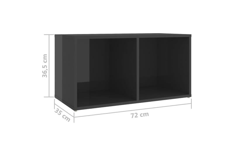 TV-benker 2 stk høyglans grå 72x35x36,5 cm sponplate - Grå - TV-skap