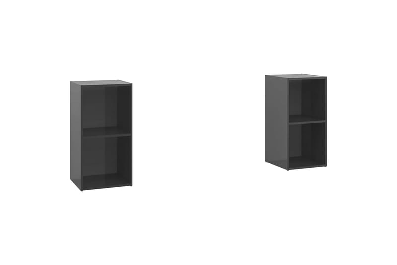 TV-benker 2 stk høyglans grå 72x35x36,5 cm sponplate - Grå - Møbler - Mediamøbel & tv møbel - TV-skap