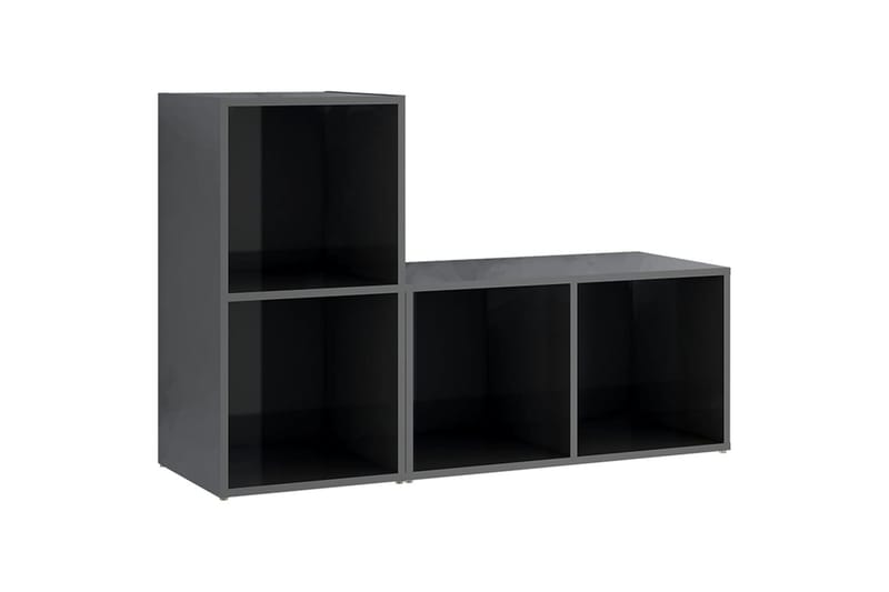TV-benker 2 stk høyglans grå 72x35x36,5 cm sponplate - Grå - Møbler - Mediamøbel & tv møbel - TV-skap