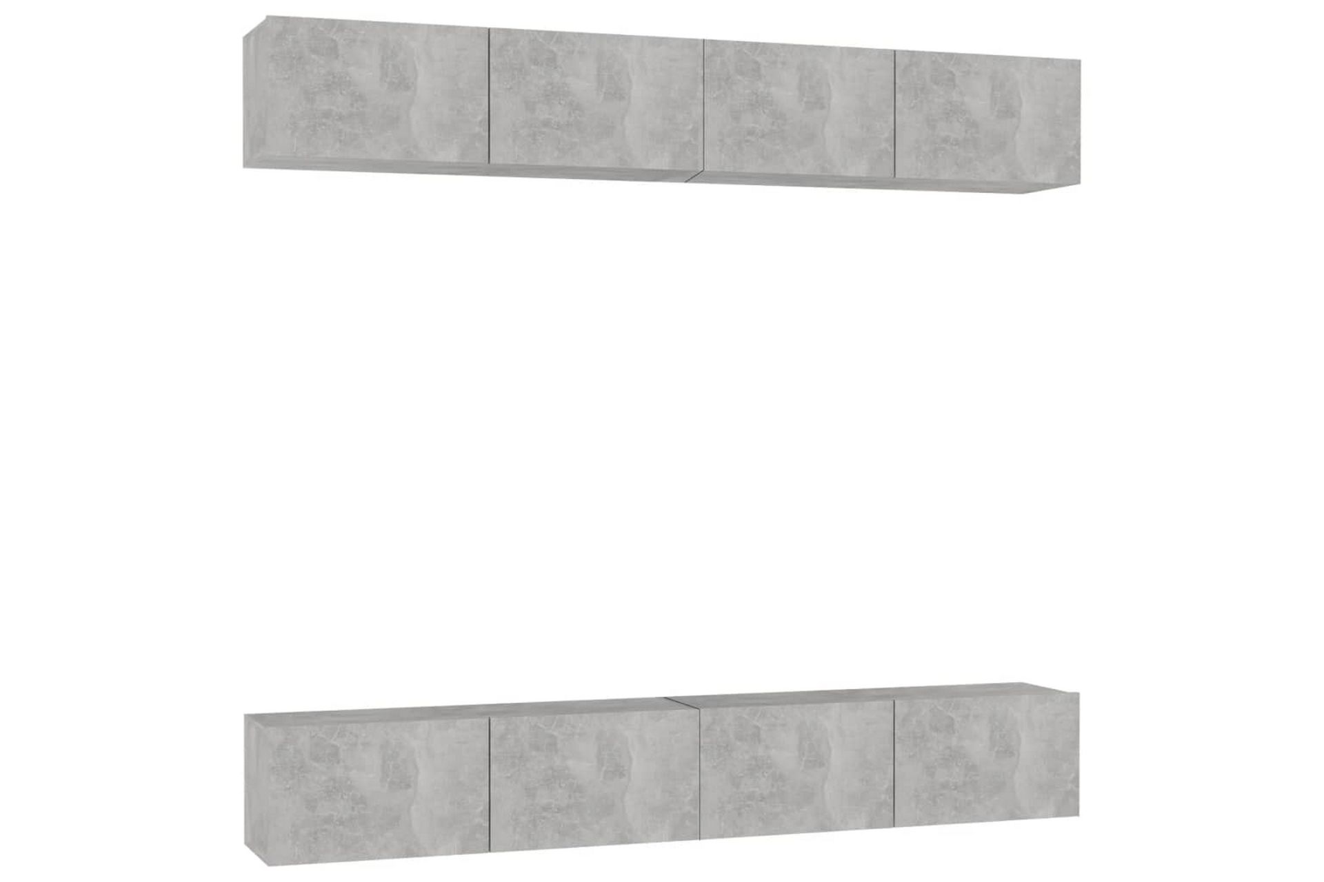 TV-benker 4 stk betonggrå 100x30x30 cm sponplate - Grå - Møbler - Mediamøbel & tv møbel - TV-skap