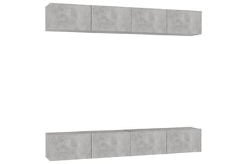 TV-benker 4 stk betonggrå 100x30x30 cm sponplate - Grå - Møbler - Mediamøbel & tv møbel - TV-skap