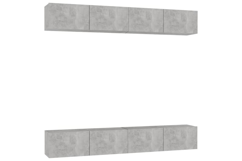 TV-benker 4 stk betonggrå 100x30x30 cm sponplate - Grå - Møbler - Mediamøbel & tv møbel - TV-skap