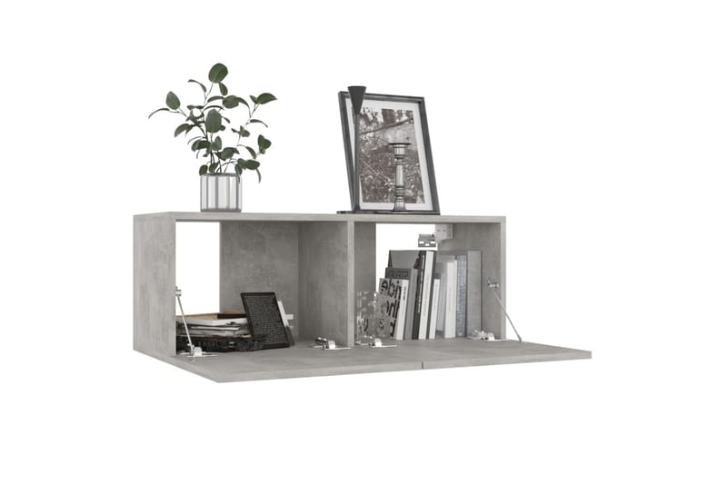 TV-benker 4 stk betonggrå 80x30x30 cm sponplate - Grå - Møbler - Mediamøbel & tv møbel - TV-skap