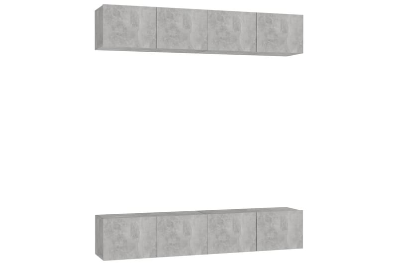 TV-benker 4 stk betonggrå 80x30x30 cm sponplate - Grå - Møbler - Mediamøbel & tv møbel - TV-skap
