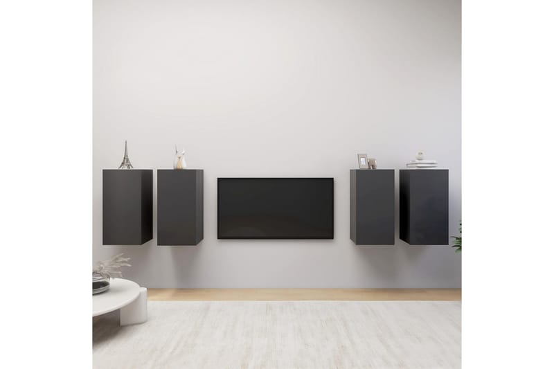 TV-benker 4 stk grå 30,5x30x60 cm sponplate - Grå - Møbler - Mediamøbel & tv møbel - TV-skap