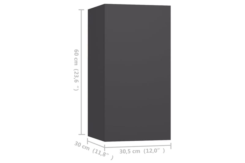 TV-benker 4 stk grå 30,5x30x60 cm sponplate - Grå - TV-skap