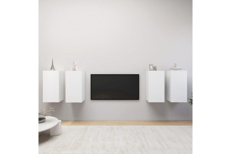 TV-benker 4 stk hvit 30,5x30x60 cm sponplate - Hvit - TV-skap