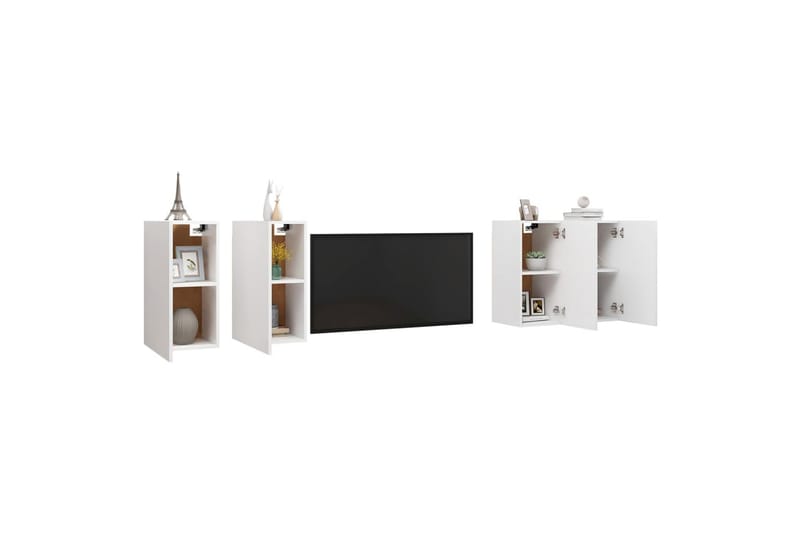 TV-benker 4 stk hvit 30,5x30x60 cm sponplate - Hvit - Møbler - Mediamøbel & tv møbel - TV-skap