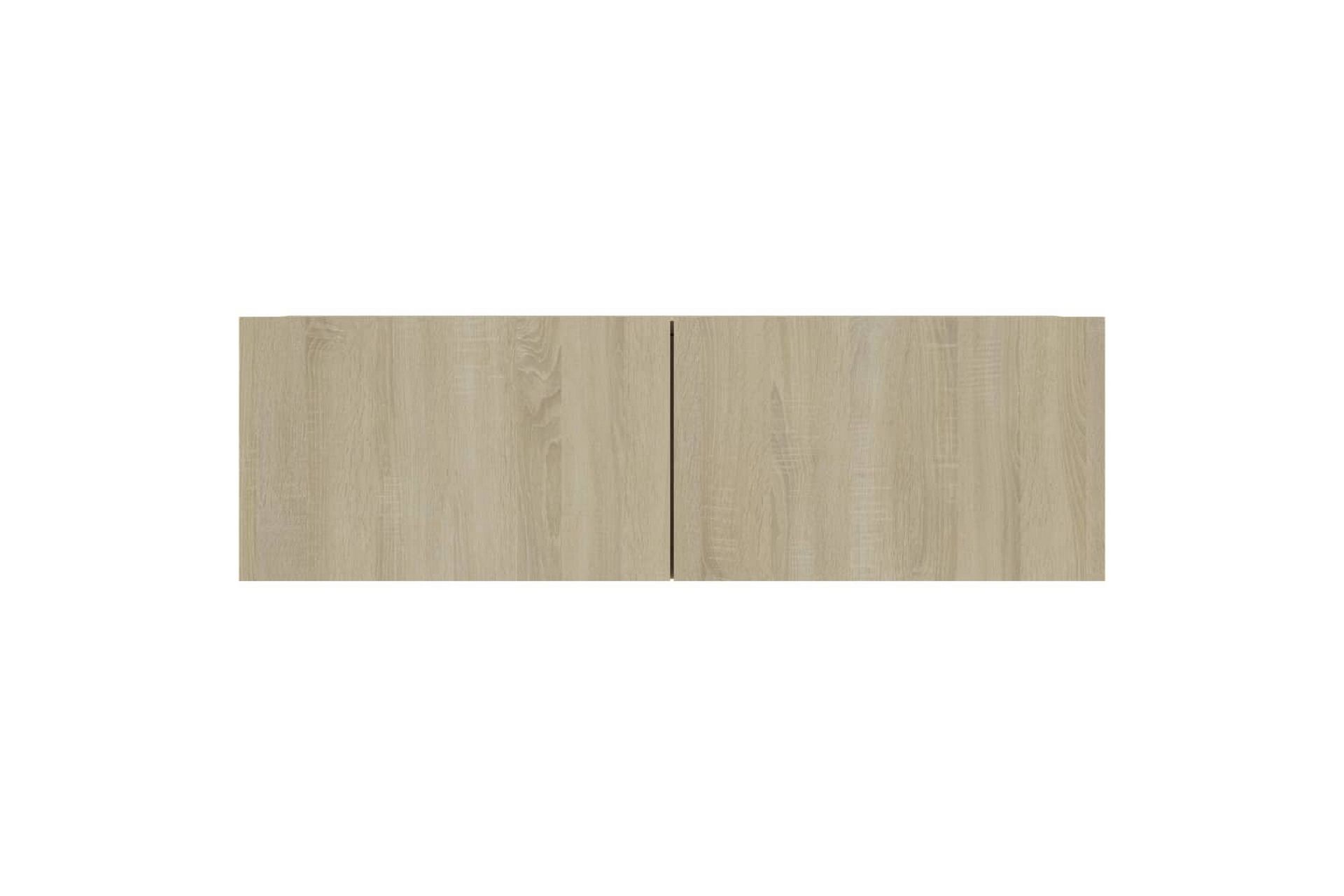 TV-benker 4 stk hvit og sonoma eik 100x30x30 cm sponplate - Brun - Møbler - Mediamøbel & tv møbel - TV-skap