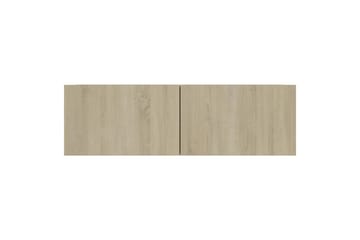 TV-benker 4 stk hvit og sonoma eik 100x30x30 cm sponplate - Brun - Møbler - Mediamøbel & tv møbel - TV-skap
