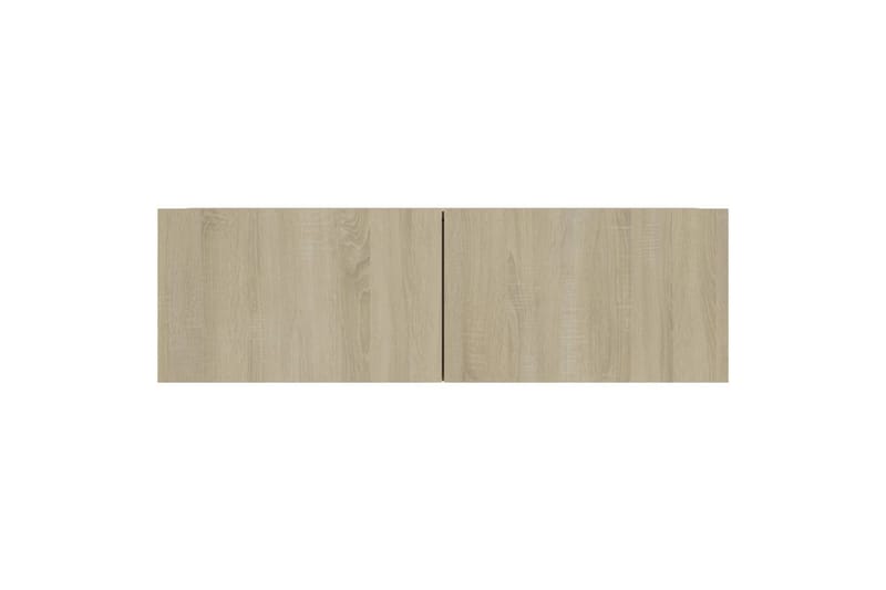 TV-benker 4 stk hvit og sonoma eik 100x30x30 cm sponplate - Brun - Møbler - Mediamøbel & tv møbel - TV-skap