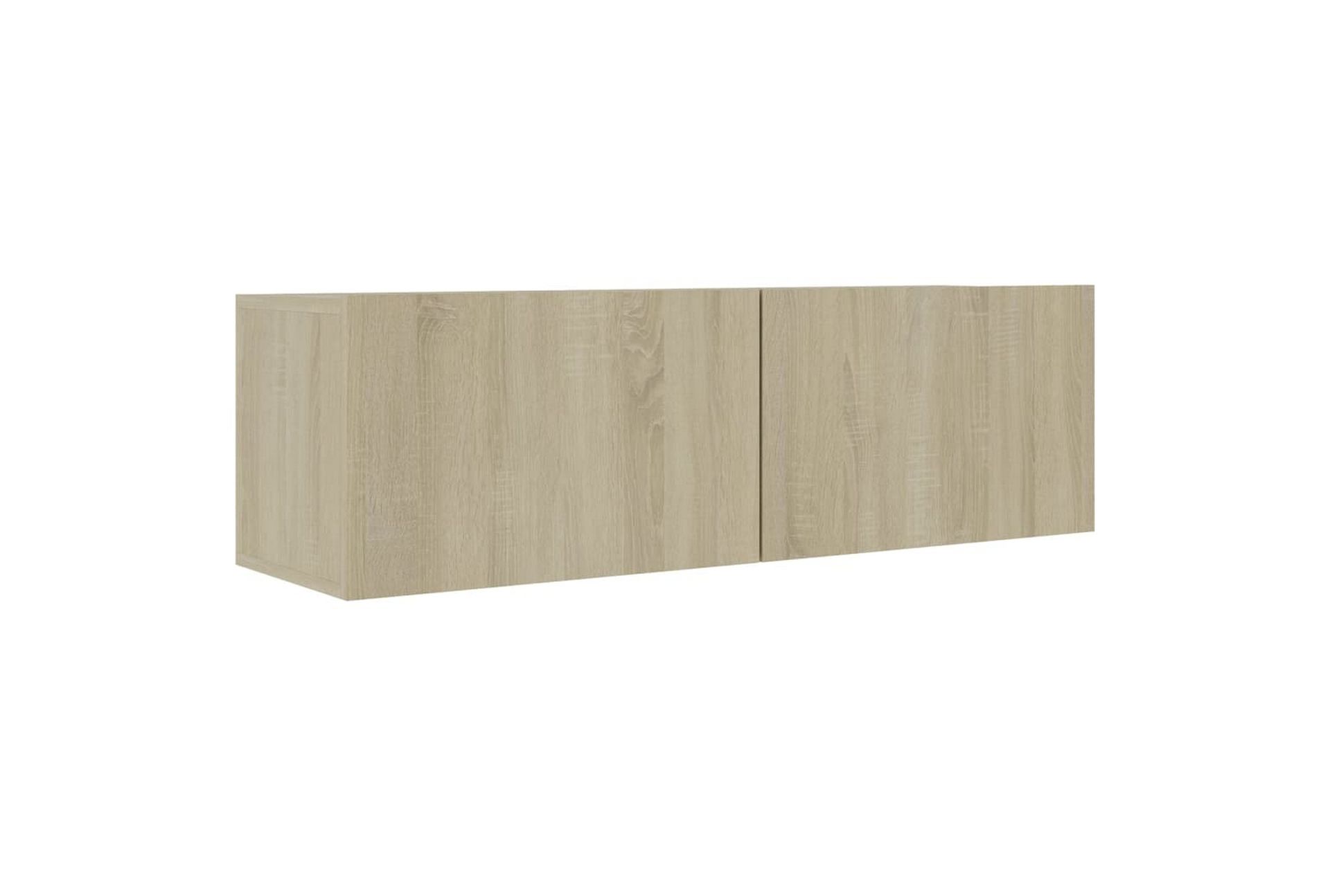 TV-benker 4 stk hvit og sonoma eik 100x30x30 cm sponplate - Brun - Møbler - Mediamøbel & tv møbel - TV-skap